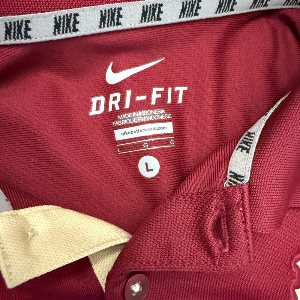 Nike Dri-FIT Florida State Seminoles Polo Shirt Men’s Large Garnet Gold NCAA - Picture 3 of 7